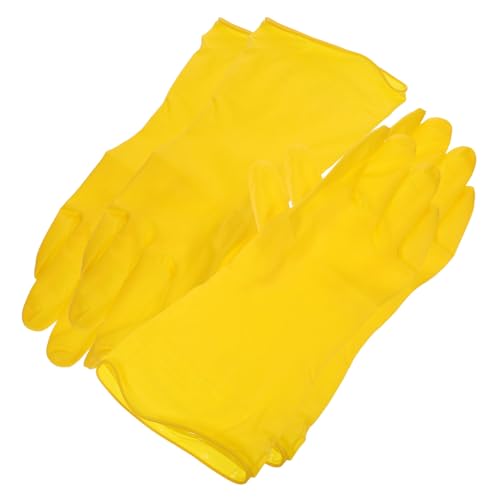 FIXOSHEE 2 Paare PVC Spülhandschuhe Wiederverwendbare Gummihandschuhe mit Strukturierter Oberfläche für Küche Hausarbeit und Geschirrspülen Flexible Dicke Reinigungshandschuhe für von FIXOSHEE