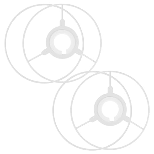 FIXOSHEE 2 Sätze Lampenschirm Rahmen Rund Tischlampen Gestell Fassung Lampenschirm Halter DIY Ersatz für Tischleuchten Schlafzimmer Büro Wohnzimmer von FIXOSHEE