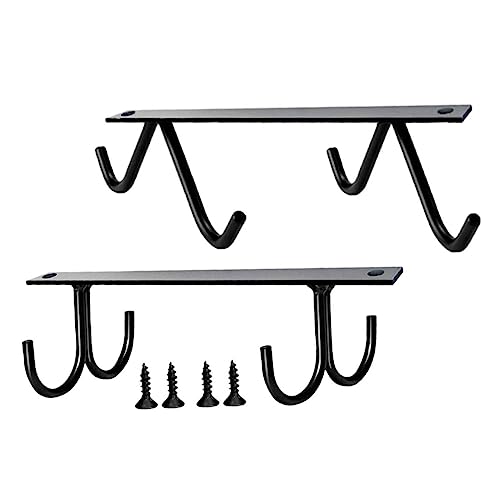 FIXOSHEE 2 Satz Küchenregal unter Schrank mit Haken Metall Tassenhalter Multifunktional zur Aufbewahrung von Bechern Kochutensilien und Geschirrtüchern Platzsparend und Langlebig von FIXOSHEE