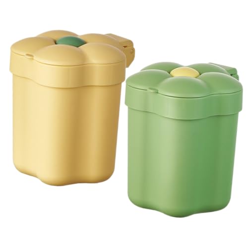 FIXOSHEE 2 Stück Blütenförmige Mini mülleimer mit Deckel Kreative Kunststoff Müllbox für Schreibtisch Büro Wohnzimmer und Schlafzimmer Geruchsdicht Dekorativer Tischabfalleimer Gelb Grün FIXOSHEE 2 Stück Blütenförmige Mini mülleimer mit Deckel Kreative Kunststoff Müllbox für Schreibtisch Büro Wohnzimmer und Schlafzimmer Geruchsdicht Dekorativer Tischabfalleimer Gelb Grün von FIXOSHEE