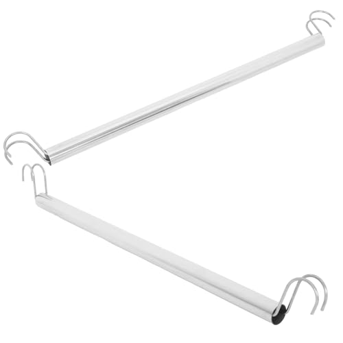 FIXOSHEE 2 Stück Edelstahl Garderobenstange mit Metallhaken Robuster Kleiderhalter für Wäschetrocknung Platzsparender Kleiderschrank-Organizer Garderobenleiste für Kleidung und Accessoires von FIXOSHEE
