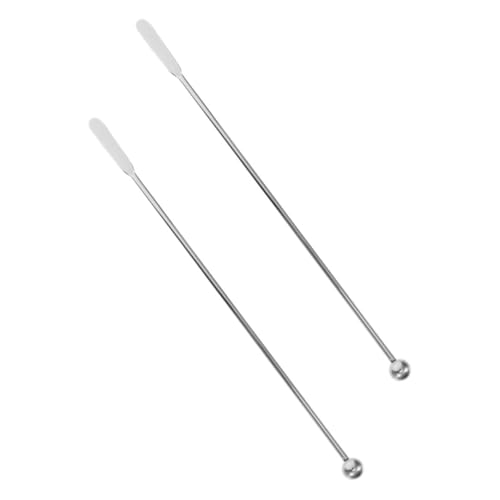 FIXOSHEE 2 Stück Edelstahl Rührstäbchen Wiederverwendbar Langlebig Rostfrei Ergonomisch für Cocktails Kaffee Tee und Milchgetränke Bar und Zuhause Wiederverwendbar von FIXOSHEE