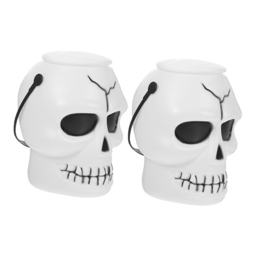 FIXOSHEE 2 Stück Halloween Schädel Süßigkeiteneimer mit Sicherem Deckel Robuster Kunststoff Tragbar mit Griff Wiederverwendbar für Halloween Partys und Süßigkeitenaufbewahrung FIXOSHEE 2 Stück Halloween Schädel Süßigkeiteneimer mit Sicherem Deckel Robuster Kunststoff Tragbar mit Griff Wiederverwendbar für Halloween Partys und Süßigkeitenaufbewahrung von FIXOSHEE