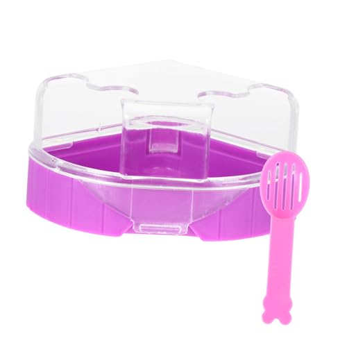 FIXOSHEE 2 Stück Hamster Badezimmer Transparente Ecktoilette mit Schaufel Kleintier Sandbad Sandkasten für Kleine Haustiere Wie Hamster Rennmäuse und Kaninchen Zufällige Zufällige Farbe von FIXOSHEE