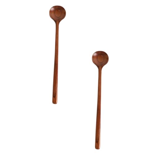FIXOSHEE 2 Stück Holzlöffel Langstielig aus Natürlichem Holz Glatte Kanten für Komfortables Halten als Kochlöffel und Esslöffel Langlebig Leicht und Formstabil als Geschenk für Freunde von FIXOSHEE
