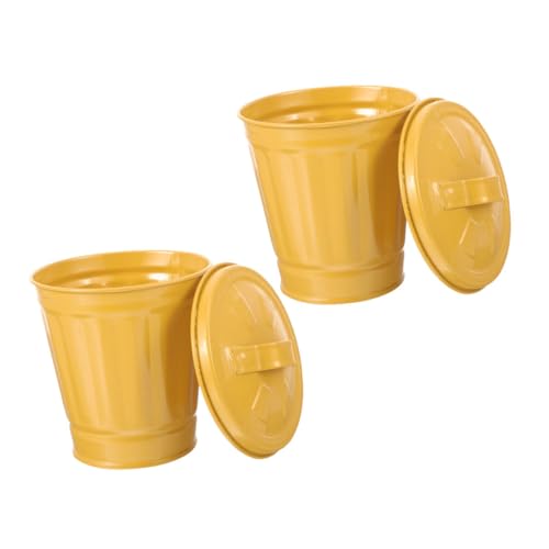 FIXOSHEE 2 Stück Kleine Metall mülleimer mit Deckel Tischabfalleimer für Büro und Zuhause Dekorative Mülltonne zur Aufbewahrung von Kleinteilen Geruchsneutral und Platzsparend Gelb FIXOSHEE 2 Stück Kleine Metall mülleimer mit Deckel Tischabfalleimer für Büro und Zuhause Dekorative Mülltonne zur Aufbewahrung von Kleinteilen Geruchsneutral und Platzsparend Gelb von FIXOSHEE