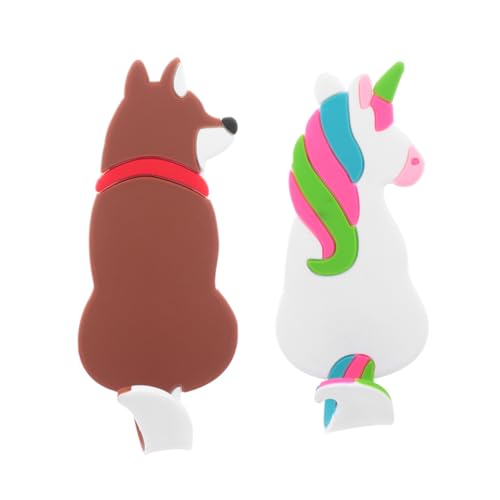FIXOSHEE 2 Stück Magnetischer Kühlschrankhaken Cartoon Magnet Aufkleber Flexibel Biegbar ohne Bohren für Küche Büro Stark Haftend Einfach Abnehmbar Praktisch für Ordnungssysteme von FIXOSHEE