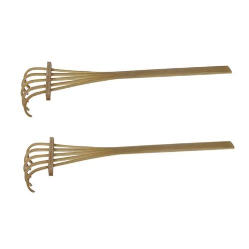 FIXOSHEE 2 Stück Mini Zen Garden Rake aus Natürlichem Bambus Teiliges mit Fünf Leichtes Sandbox Zubehör Kreative Dekoration für Sandtisch und Desktop Umweltfreundlich und Geruchlos von FIXOSHEE