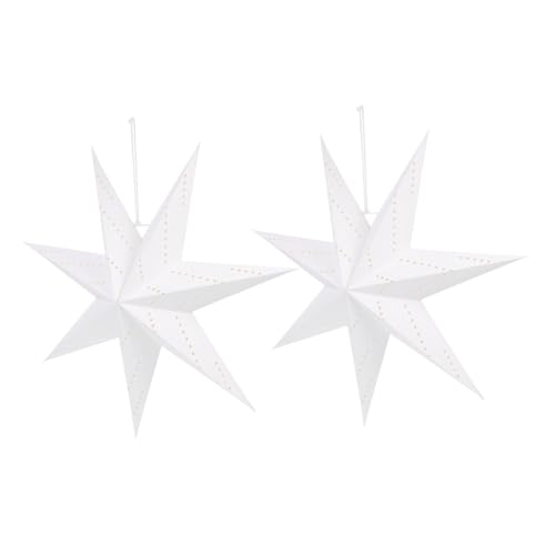 FIXOSHEE 2 Stück Origami Lampenschirm Papier Sternförmiger Lampenschirm Weihnachtsdeko Beleuchtet Elegantes Design Leicht Austauschbar Für Hängelampe Innenbereich von FIXOSHEE