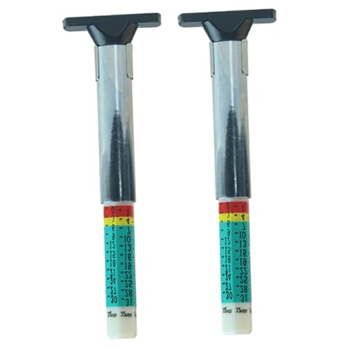 FIXOSHEE 2 Stück Reifenprofilmesser Edelstahl Abs Profiltiefenmesser für Auto Lkw Motorrad mit Clip zur Einfachen Messung der Reifenprofiltiefe und Praktischem Tragkomfort von FIXOSHEE