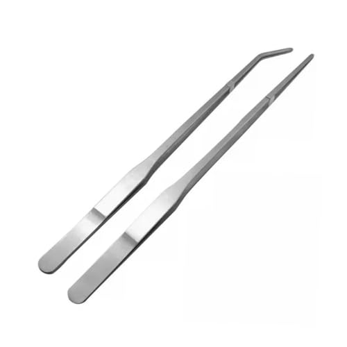 FIXOSHEE 2 Stück Reptilien Fütterungspinzette Teilig Edelstahl Futterzange Gerade Gebogen Terrarium Pinzette für Haustiere Aquarium Reinigung Futterclip Leicht und Flexibel von FIXOSHEE