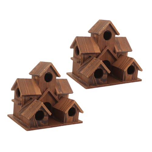 FIXOSHEE 2 Stück Rustikale Holz Vogelhäuser mit Futterstelle Wetterfestes Garten Nistkasten im Landhausstil Dekorative Wildvogel-nistbox für Terrasse Garten und Außenbereich FIXOSHEE 2 Stück Rustikale Holz Vogelhäuser mit Futterstelle Wetterfestes Garten Nistkasten im Landhausstil Dekorative Wildvogel-nistbox für Terrasse Garten und Außenbereich von FIXOSHEE