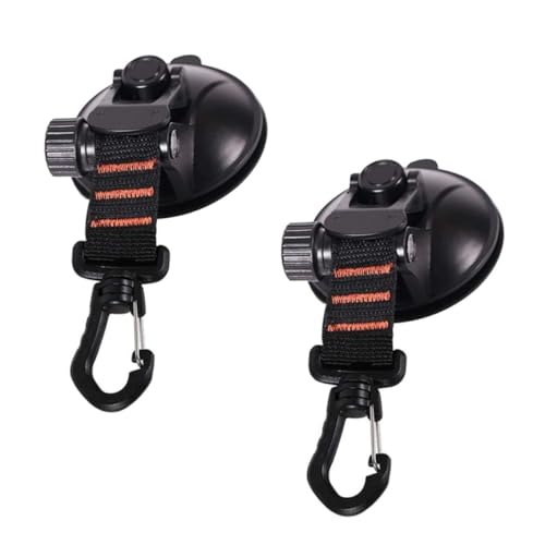 FIXOSHEE 2 Stück Saugnapf Haken Auto Zeltbefestigung Schwarz mit Seil Outdoor Camping Saugnäpfe für Rück und Seitenscheiben Vielseitig Einsetzbar Robust und Einfach zu Reinigen von FIXOSHEE