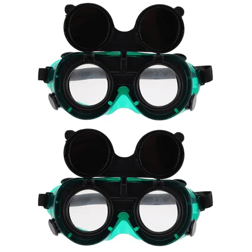 FIXOSHEE 2 Stück Sicherheits schweißerschutzbrille Flip up Schutzglas Anti blendschutz UV Schutz für Elektro schweißen Arbeitsschutz für Schweißer und Industrieeinsatz von FIXOSHEE
