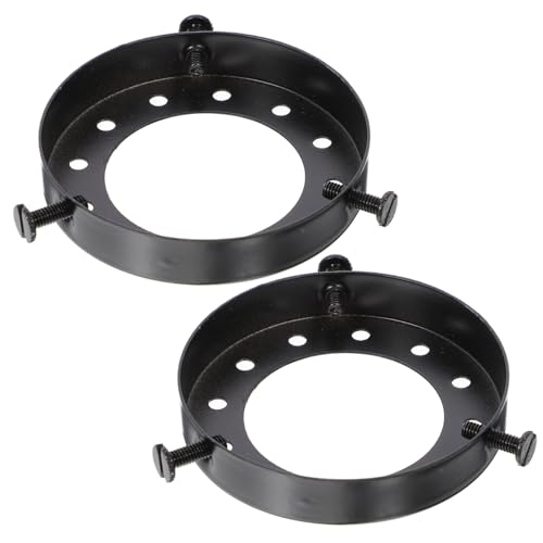 FIXOSHEE 2 Stück Teiliges Lampenschirm Metallring Antik Schwarze Lampenfassung Abdeckringe Stabile Deckenleuchten Zubehörteile Eleganter Vintage Look für Hängeleuchten und Wandleuchten von FIXOSHEE