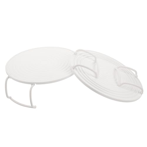 FIXOSHEE 2 Stück Teiliges Rundes Mikrowellen Tablett aus Langlebigem Material Platzsparendes Schichtweise Stapelbares Dampfgarer Rack für Effiziente Lebensmittelerwärmung und von FIXOSHEE