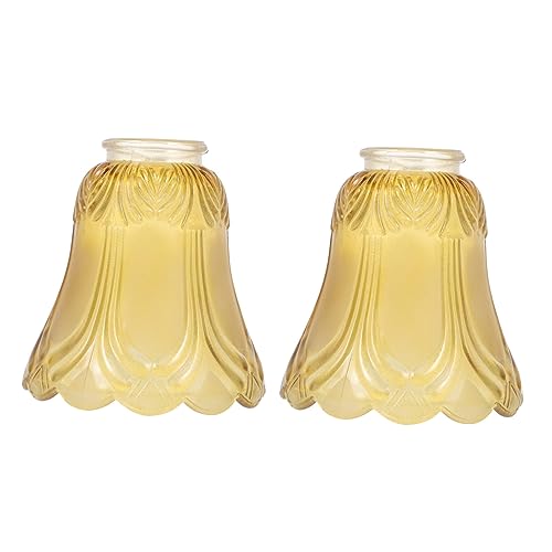 FIXOSHEE 2 Stück Teiliges Transparente Glas Lampenschirme im Glockendesign Kompatibel mit Wand Decken und Stehlampen Modernes Europäisches Design Montageöffnung Stilvolle Lichtabdeckung von FIXOSHEE