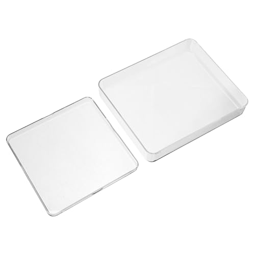 FIXOSHEE 2 Stück Transparente Kunststoff waagschalen für Elektronische Küchenwaagen Rechteckige Waagschalen Präzise Langlebig Auslaufsicher für Küchen Schmuck und Backbedarf von FIXOSHEE