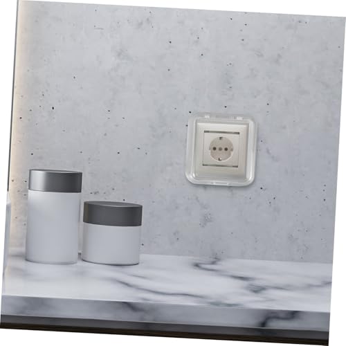 FIXOSHEE 2 Stück Wasserdichte Steckdosenabdeckung Transparent Selbstklebend Wetterfeste Elektrobox Außen Schutzabdeckung für Badezimmer Feuchte Räume Toiletten von FIXOSHEE