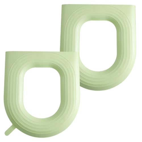 FIXOSHEE 2 Stück Wasserdichter Toilettensitzauflagen aus Weichem EVA Material Gepolstert Waschbar Rutschfest Wärmeisolierend Passend für Jahreszeiten Einfache Reinigung Grün von FIXOSHEE