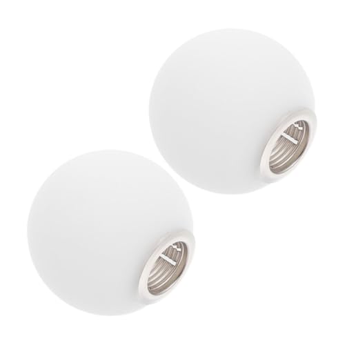FIXOSHEE 2 Stück Weiße Matte Glas-lampenschirme Kugelförmig Gewindefassung Ersatz Lampenglas für Deckenleuchten Wohnzimmer Schlafzimmer Esszimmer von FIXOSHEE