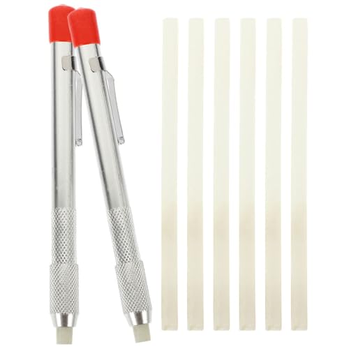 FIXOSHEE 2 teiliges Speckstein Stifthalter mit Ersatzminen rutschfeste Schweißwerkzeug Marker für Metall Aluminium und gegossene Teile Leicht Tragbar und Präzise für Metallbearbeitung und von FIXOSHEE