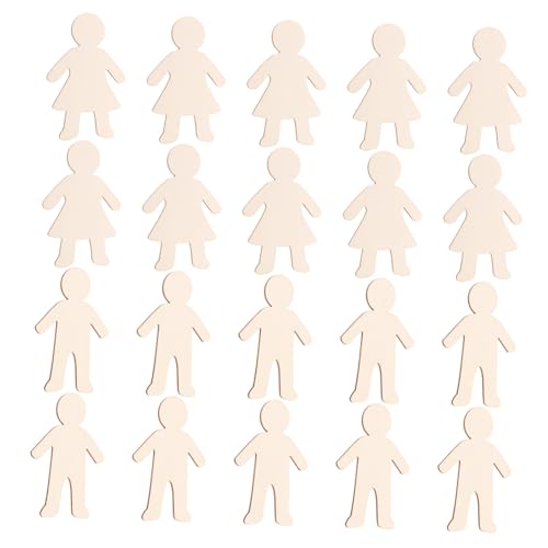 FIXOSHEE 20 Stück Teiliges DIY Holzornamente Graffiti Holzspäne Jungen Mädchen Bastelset Unfertige Flache Holzscheiben Handwerk Ornamente für Kreative Familienaktivitäten von FIXOSHEE