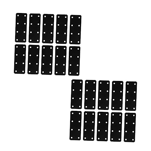 FIXOSHEE 20 Stück Teiliges Flache Eckverstärkungsplatten aus Dickem Eisen Gerade Verbindungselemente mit Versenkten Schraublöchern Rostbeständig Schwarz Beschichtet Möbelreparatur für von FIXOSHEE