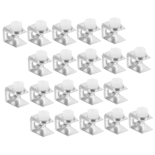 FIXOSHEE 20 Stück Teiliges Glashalter aus Zinklegierung Stabile Glasregalhalterung für Badezimmer Einfache Montage Zuverlässige Fixierung von Glasplatten Halterungen für Wandregale von FIXOSHEE