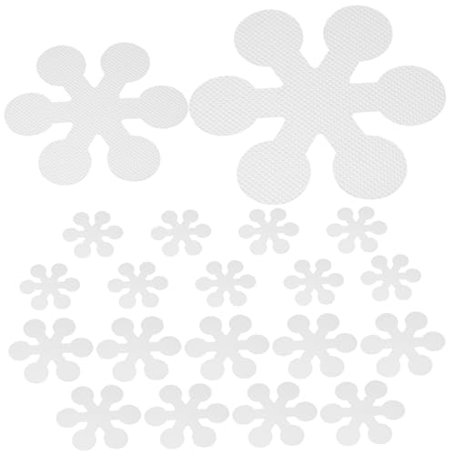 FIXOSHEE 20 Stück Teiliges Transparente Schneeflocken Badewannen Rutsch Aufkleber Selbstklebend rutschfeste Badezimmer Boden und Duschsticker für Sichere Badewanne Dusche Pool und Treppen von FIXOSHEE