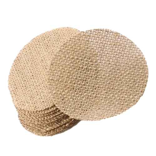 FIXOSHEE 20 Stück Teiliges Vintage Jute Stoffscheiben für Weihnachtsdeko DIY Bastelzubehör Weihnachtsbaumschmuck Vielseitig Verwendbar Stabile Form für Christbaum Fenster Wanddekoration von FIXOSHEE