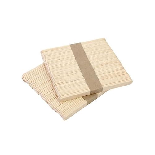FIXOSHEE 200 Stück Holz Eisstäbchen für DIY Bastelprojekte Natürliche Holzstäbchen für Kunsthandwerk Schulprojekte und Partys von FIXOSHEE