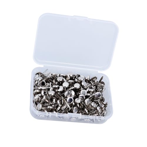 FIXOSHEE 200 Stück Teiliges Metall Brads Silberfarben Rostfrei Wasserfest mit Praktischer Aufbewahrungsbox für Scrapbooking Bastelarbeiten und Papierbefestigung von FIXOSHEE