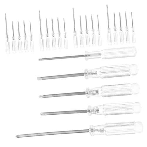 FIXOSHEE 25 Stück Teiliges Mini Schraubendreher Transparente Kristallgriff Flacher und Kreuzschlitz Schraubendreher Tragbare Präzisionswerkzeuge für Spielzeugreparatur Kompakt und Robust FIXOSHEE 25 Stück Teiliges Mini Schraubendreher Transparente Kristallgriff Flacher und Kreuzschlitz Schraubendreher Tragbare Präzisionswerkzeuge für Spielzeugreparatur Kompakt und Robust von FIXOSHEE