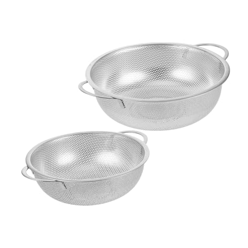FIXOSHEE 2Stücke Küchensieb Teiliges Feines Metallsieb mit Ergonomischem Griff für Gemüse Obst und Pasta Leicht zu Reinigen für Spüle FIXOSHEE 2Stücke Küchensieb Teiliges Feines Metallsieb mit Ergonomischem Griff für Gemüse Obst und Pasta Leicht zu Reinigen für Spüle von FIXOSHEE