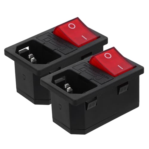 FIXOSHEE 2Stücke Steckdosenschalter mit Beleuchtetem Schalter und Sicherung Kompakte Ac Steckdosen für Heimbüros Integriertes Design und Benutzerfreundlich von FIXOSHEE
