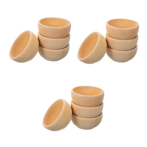 FIXOSHEE 3 Sätze Diy Holzschalen Set Teiliges Set Unbemalten Holzschalen Für Kreative Bastelprojekte Für Mikrolandschaften Und Kinderhandwerk 4 Stück * 3 von FIXOSHEE