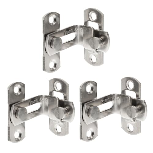 FIXOSHEE 3 Sätze Teiliges Edelstahl Türschloss Schiebetür Riegel Sicherheitsriegel für Scheunentüren Fenster Möbel Rostfrei Robust Langlebig von FIXOSHEE