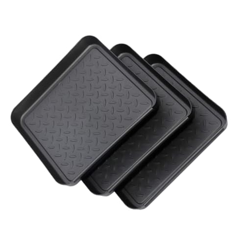 FIXOSHEE 3 Stück Großer Schuhabtropfschalen aus Langlebigem Kunststoff Vielseitige Schuhablage für Stiefel Indoor Outdoor Schmutzabweisend als Pflanzenuntersetzer oder Haustiernapf Nutzbar von FIXOSHEE
