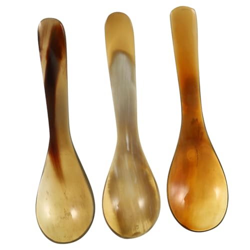 FIXOSHEE 3 Stück Natürliche Horn Kaffeelöffel Teilig Verschleißfeste Dessertlöffel Handgefertigt Farblich Unterschiedlich Bequem für Kaffee und Kuchen Küchenzubehör FIXOSHEE 3 Stück Natürliche Horn Kaffeelöffel Teilig Verschleißfeste Dessertlöffel Handgefertigt Farblich Unterschiedlich Bequem für Kaffee und Kuchen Küchenzubehör von FIXOSHEE