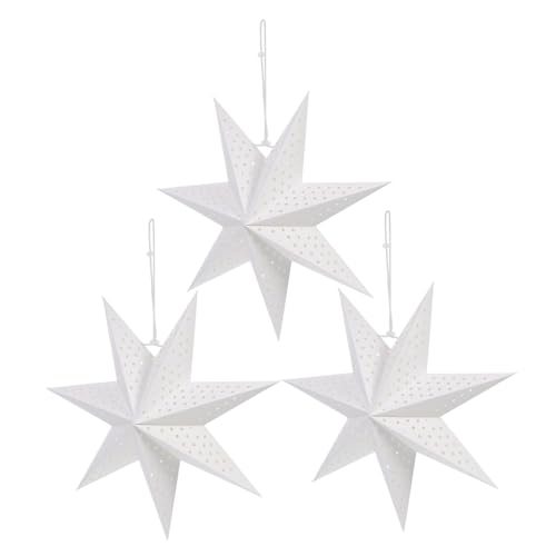 FIXOSHEE 3 Stück Nordischer Origami Lampenschirm Weihnachtsstern Lampenschirm Papierstern für Kronleuchter und Hängeleuchte Leicht zu Montieren Klassisches Weihnachtsdesign von FIXOSHEE