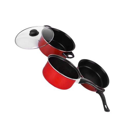 FIXOSHEE 3 Stück Teiliges Kochgeschirr set Rot Antihaft Pfanne Suppentopf Milchpfanne Multifunktionale Küchenutensilien für Täglichen Gebrauch Langlebig und Platzsparend für Haushalt und FIXOSHEE 3 Stück Teiliges Kochgeschirr set Rot Antihaft Pfanne Suppentopf Milchpfanne Multifunktionale Küchenutensilien für Täglichen Gebrauch Langlebig und Platzsparend für Haushalt und von FIXOSHEE