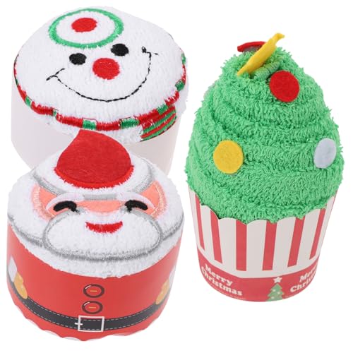 FIXOSHEE 3 Stück Teiliges Weihnachts Gesichtstuch aus Hochwertiger Baumwolle mit Cupcake Design Weiche Farbechte Handtücher in Festlichen Motiven Weihnachtsmann Schneemann Tanne für FIXOSHEE 3 Stück Teiliges Weihnachts Gesichtstuch aus Hochwertiger Baumwolle mit Cupcake Design Weiche Farbechte Handtücher in Festlichen Motiven Weihnachtsmann Schneemann Tanne für von FIXOSHEE