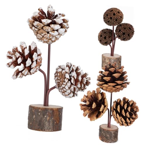 FIXOSHEE 3 Stück Wald Tischdekoration Wohnzimmer Tischdekoration Eingangstischdekoration Esstisch Mittelstück Dekor Heimdeko Ornamente Dekoration Tisch Raumdekoration Holz von FIXOSHEE