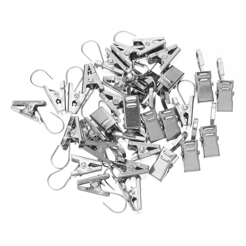 FIXOSHEE 30 Stück Teiliges Edelstahl Vorhangclips Rostfreie Fensterklammern Multifunktionale Gardinenhaken für Vorhänge Handtücher Nasse Kleidung Langlebig und Einfach zu Bedienen von FIXOSHEE