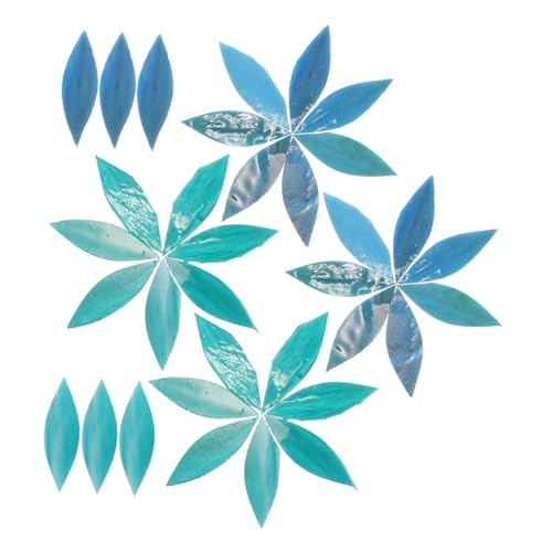 FIXOSHEE 30 Stück Teiliges Mosaik Blattform Große Glasstücke Bunte Bastelsteine für DIY Handwerk Gartendeko und Heimdekoration mit Glatter Oberfläche und Langlebiger Farbe von FIXOSHEE