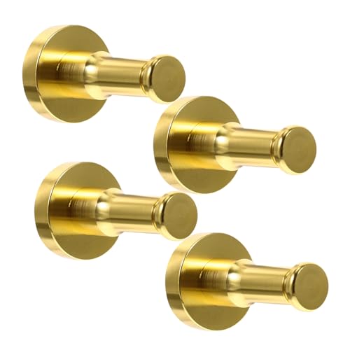 FIXOSHEE 4 Sätze Wandhaken aus Robustem Space aluminium Multifunktionale Kleiderhaken für Mäntel Hüte und Handtücher Rostfrei Platzsparend für Bad Schlafzimmer und Küche Goldfarben von FIXOSHEE