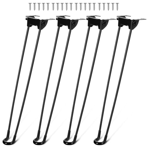 FIXOSHEE 4 Stück Klappbare Tischbeine Aus Eisen Stabil Und Praktisch Für Computertische Schwarz Inklusive Bodenschoner 430mm Höhe von FIXOSHEE