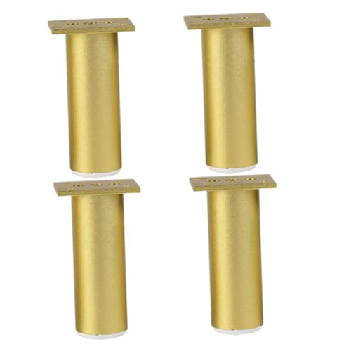 FIXOSHEE 4 Stück Hochbelastbare Aluminiumlegierung Möbelfüße Verstellbar Runde Stabile Sofabeine für Schränke und Couchtisch Metallische Sandgoldfarbe für Haushalt und Wohnzimmer von FIXOSHEE