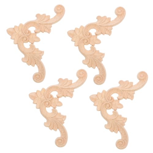 FIXOSHEE 4 Stück Holz Geschnitzte Applikationen Europäischer Stil Möbelverzierung Unlackiert Langlebig für Schranktür Eckdekoration DIY Holzornamente FIXOSHEE 4 Stück Holz Geschnitzte Applikationen Europäischer Stil Möbelverzierung Unlackiert Langlebig für Schranktür Eckdekoration DIY Holzornamente von FIXOSHEE